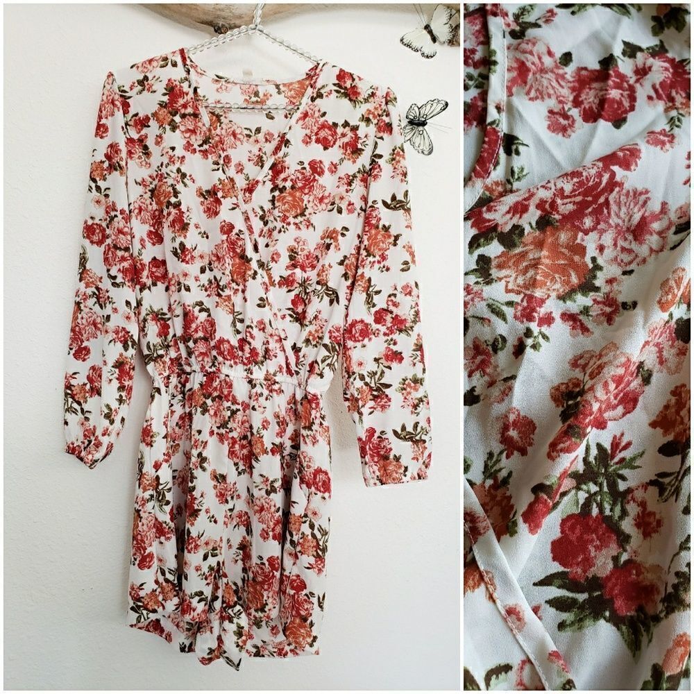 Iris floral romper in rust colors